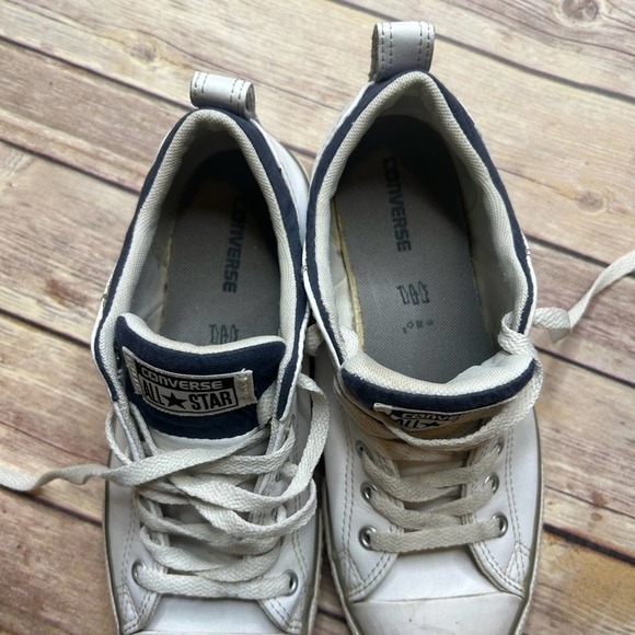 Converse All Star White Leather Women's Size 5 Low Tops Black Tongue Sneakers - Picture 7 of 7